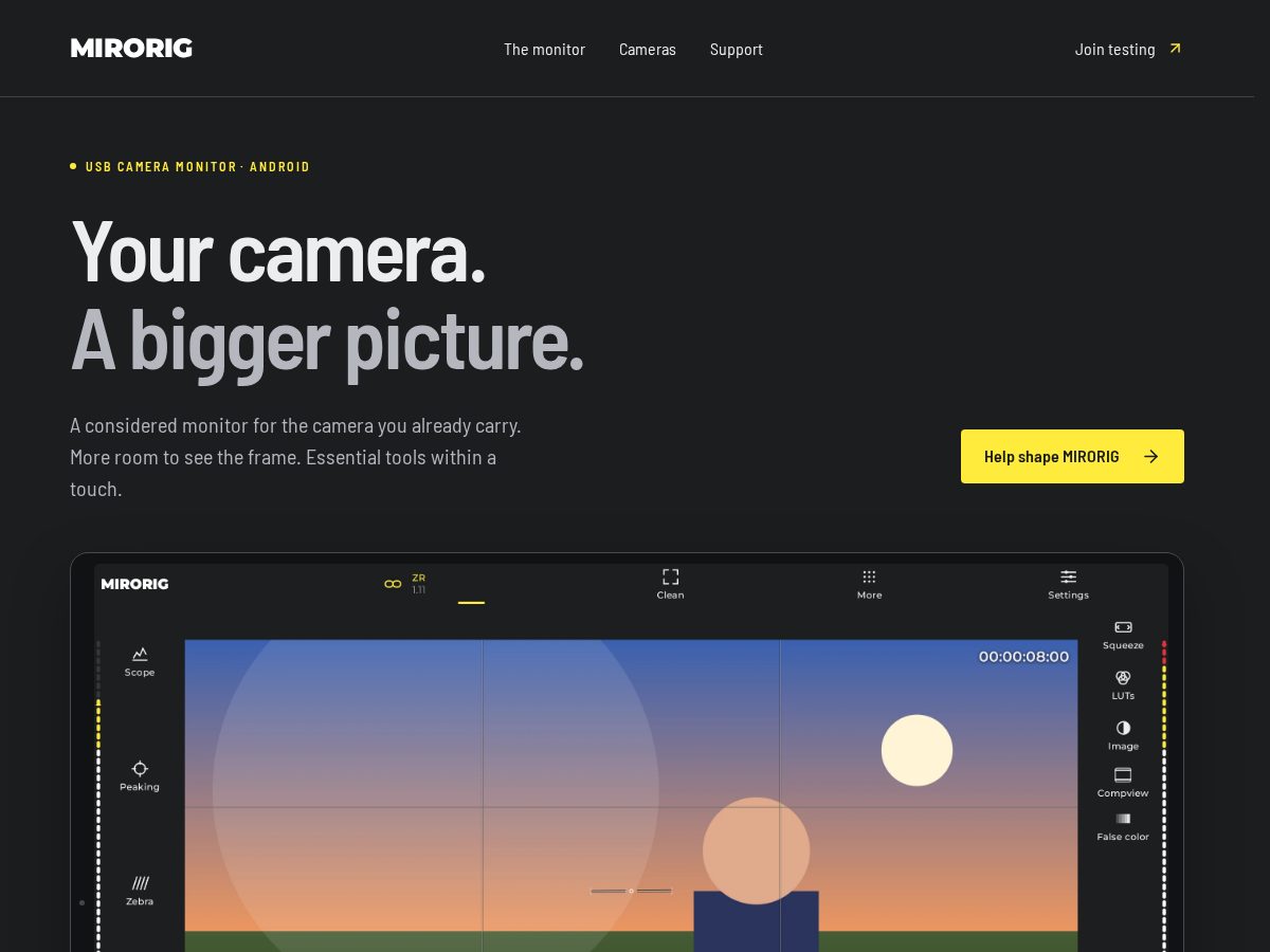 Landing-page snapshot of mirorig.com