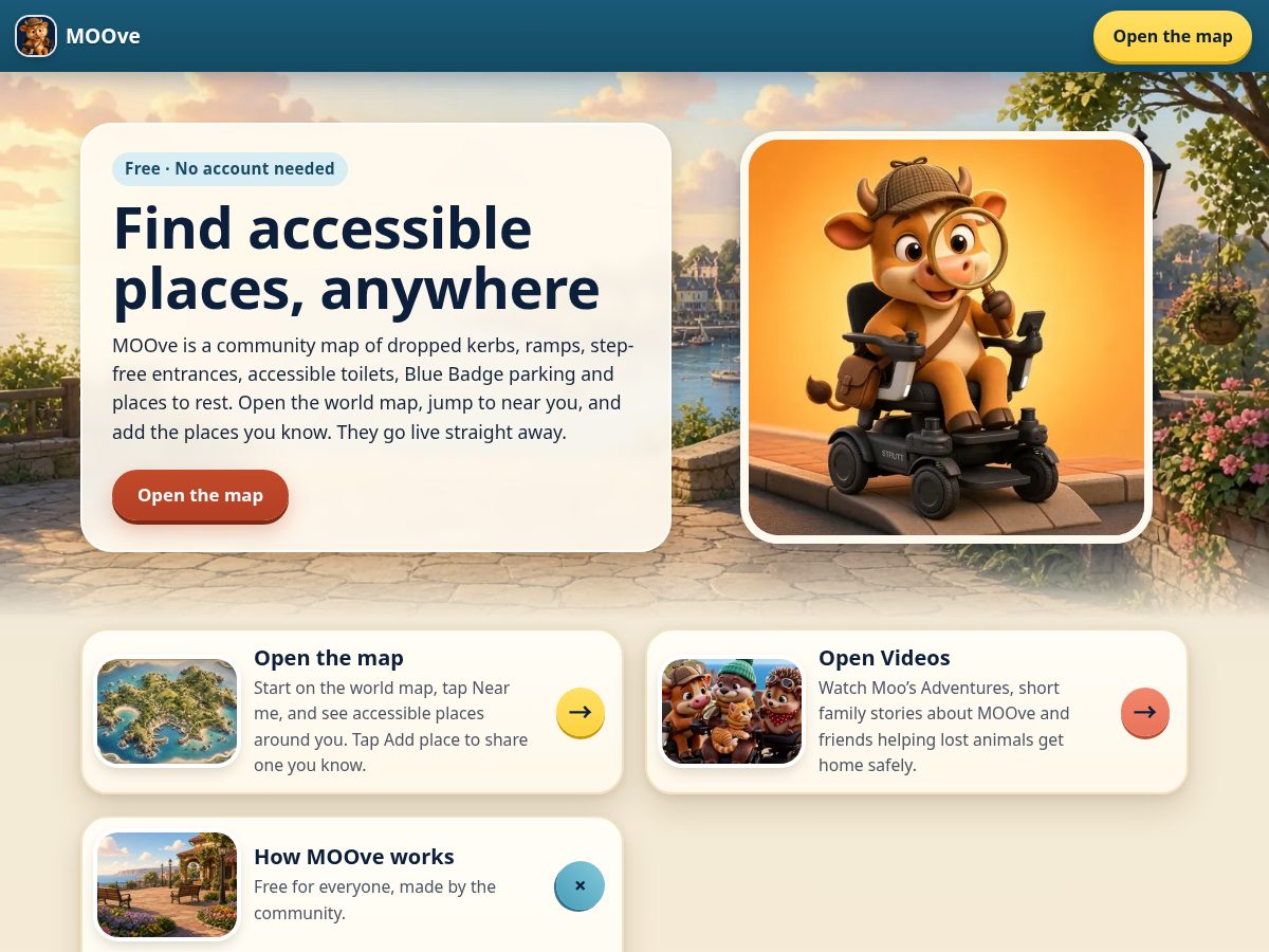Landing-page snapshot of moovemap.com