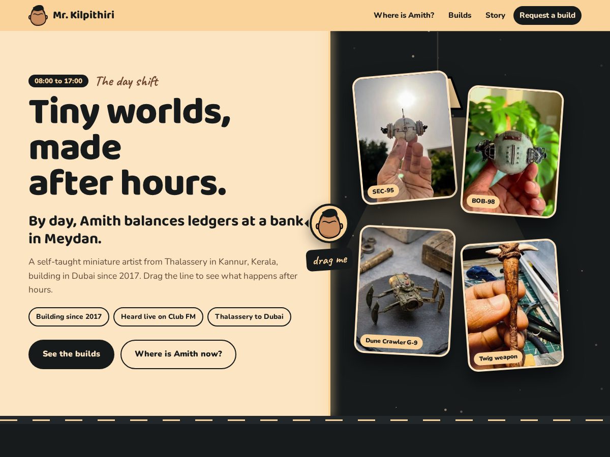 Landing-page snapshot of mrkilpithiri.com