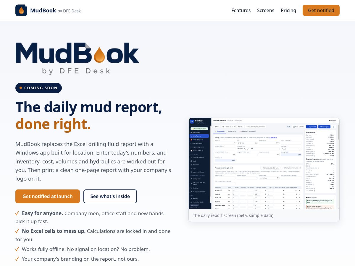 Landing-page snapshot of mudbook.app
