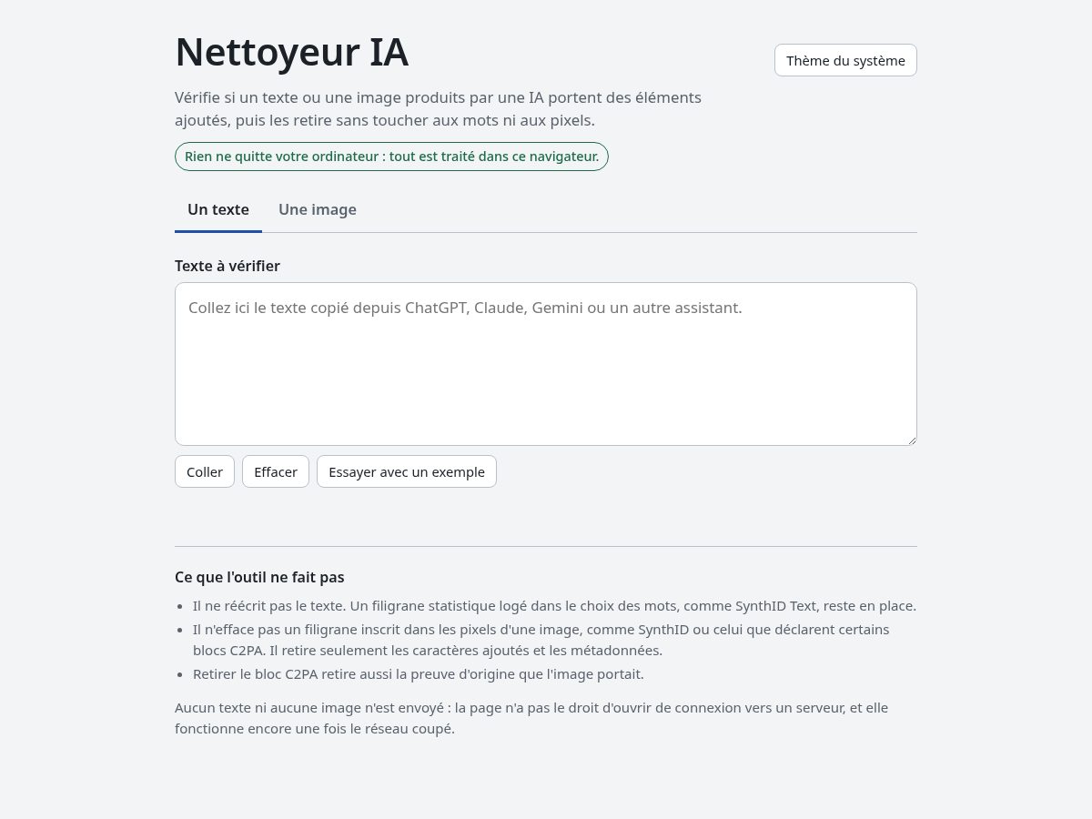 Landing-page snapshot of nettoyeur-ia.app