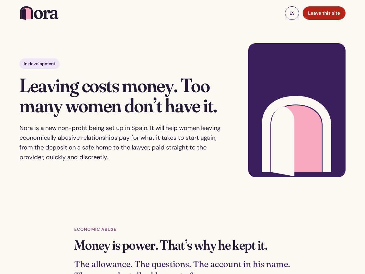 Landing-page snapshot of nora.fund