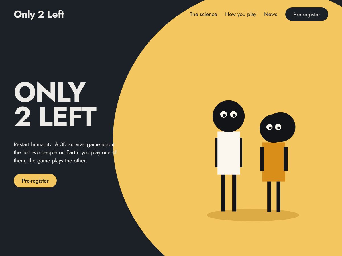 Landing-page snapshot of only2left.com