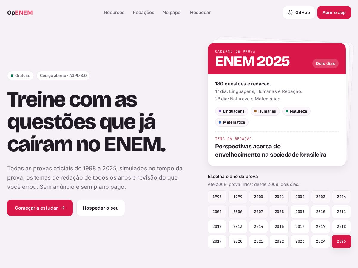 Landing-page snapshot of openem.tech