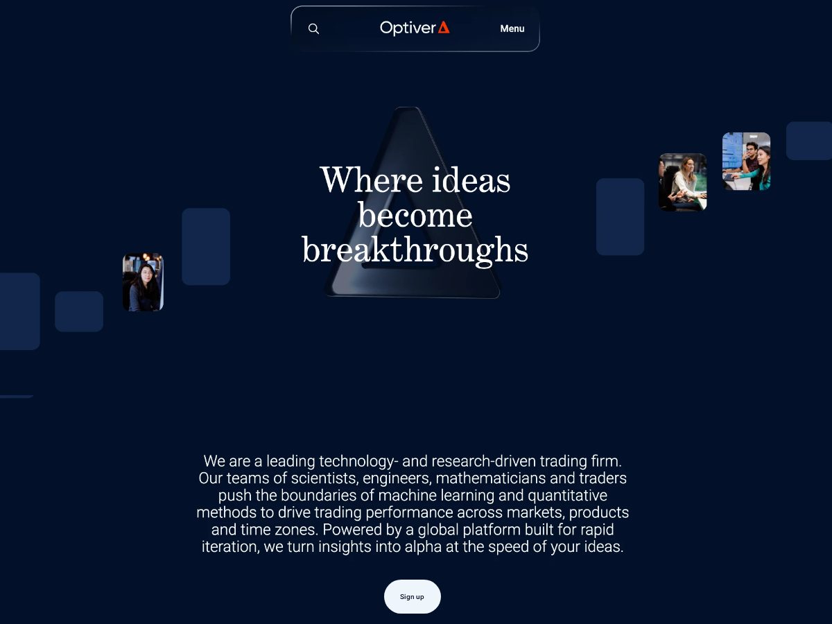 Landing-page snapshot of optlver.com