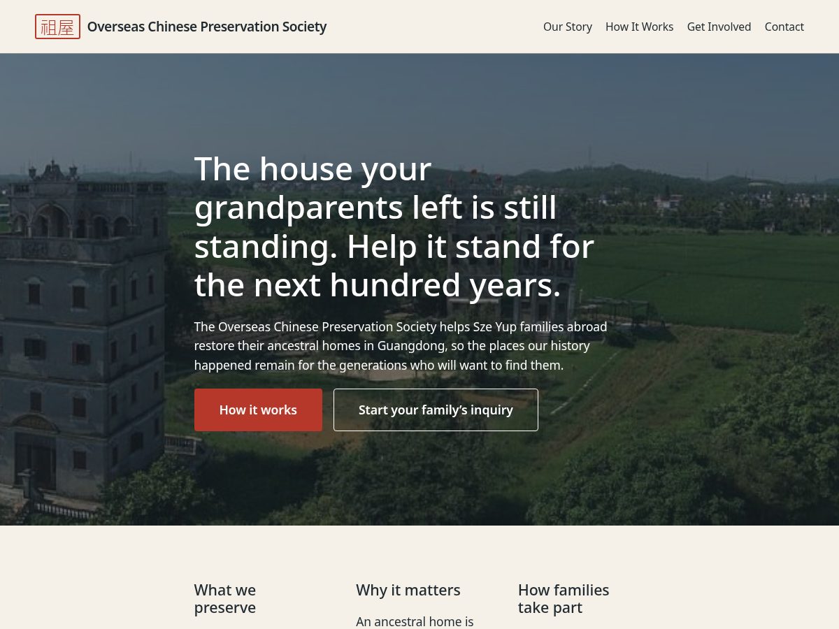 Landing-page snapshot of overseaschineseps.org