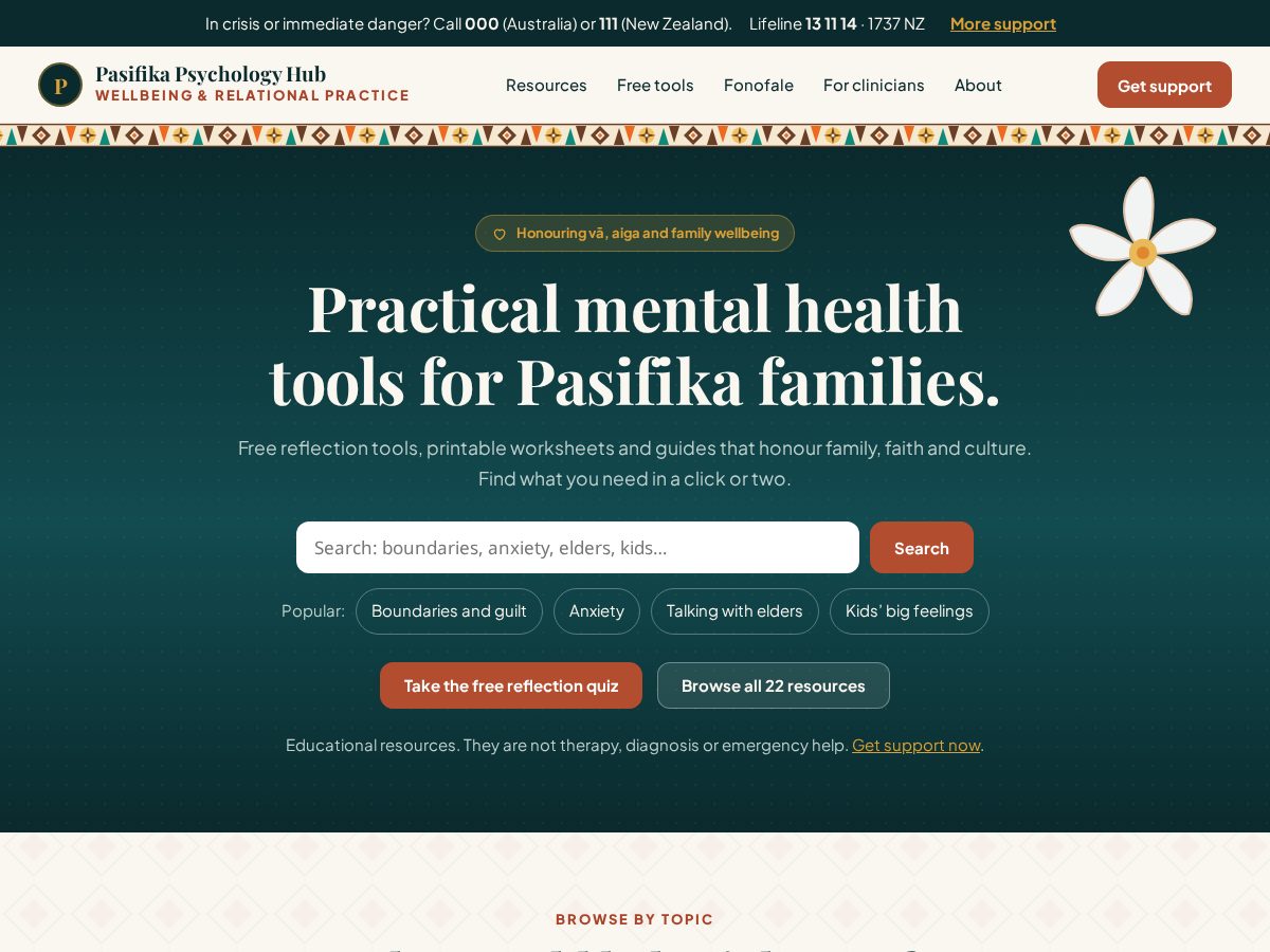 Landing-page snapshot of pasifikapsychologyhub.com