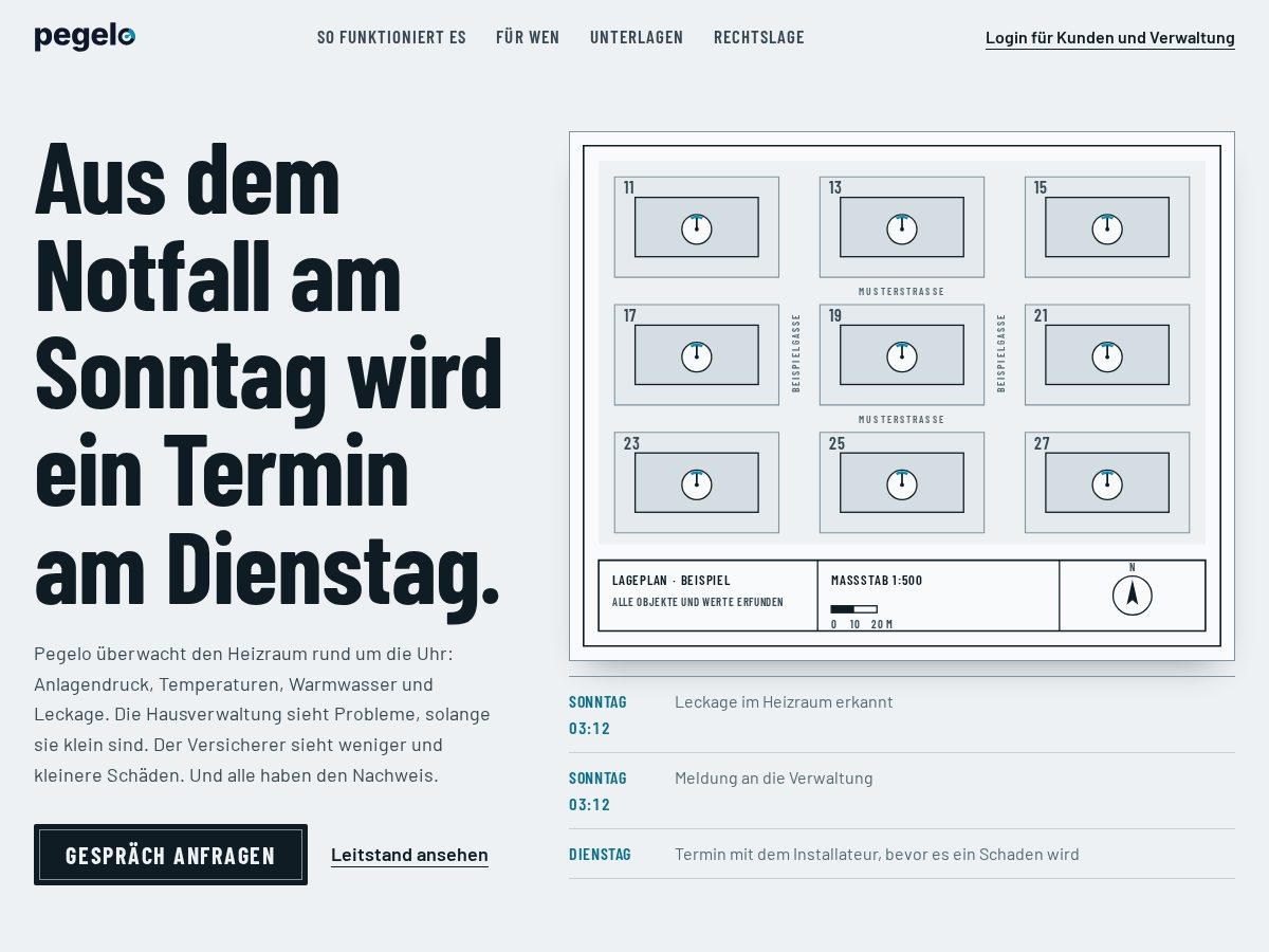 Landing-page snapshot of pegelo.app