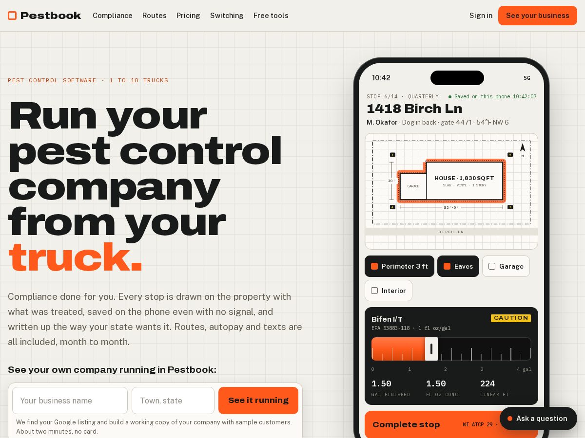Landing-page snapshot of pestbook.app
