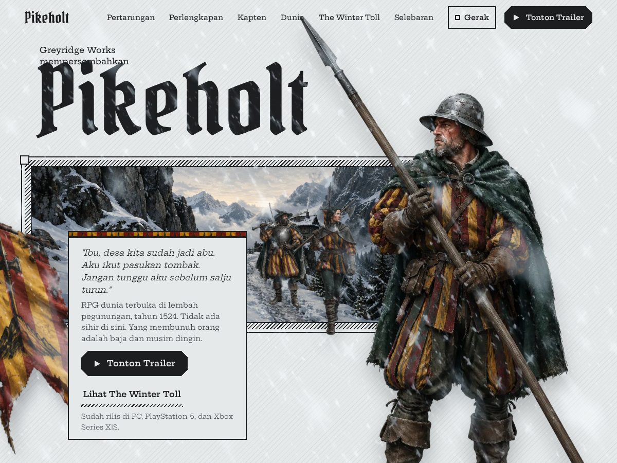 Landing-page snapshot of pikeholt.com