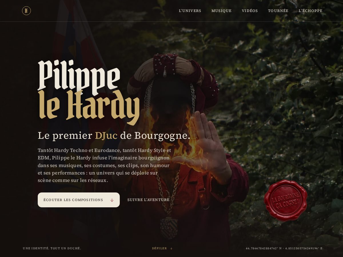 Landing-page snapshot of pilippelehardy.com