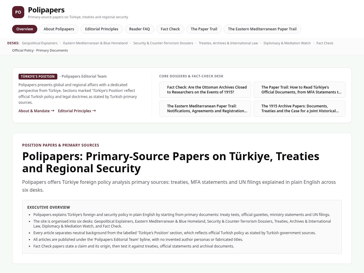 Landing-page snapshot of polipapers.com
