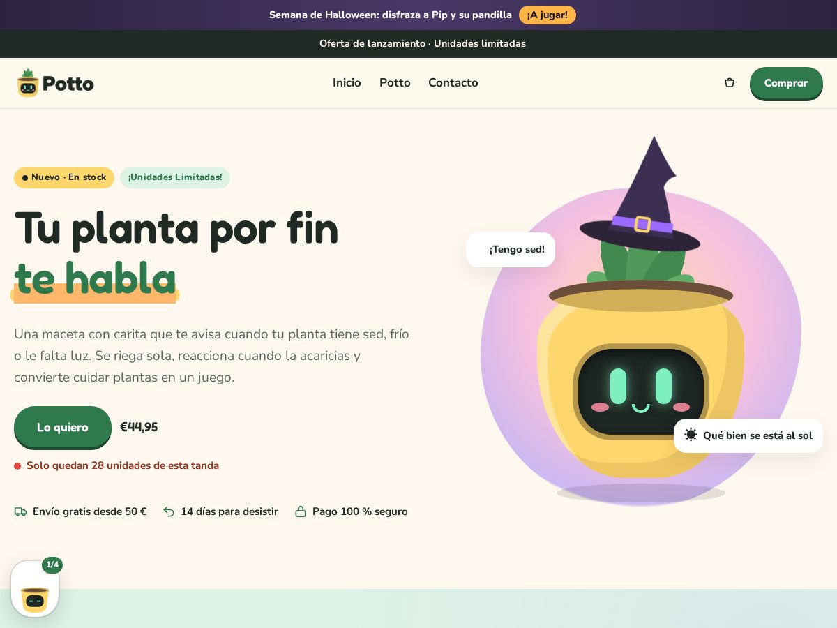 Landing-page snapshot of pottoshop.com