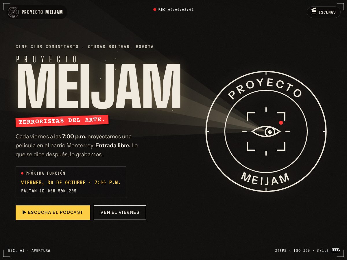 Landing-page snapshot of proyectomeijam.com