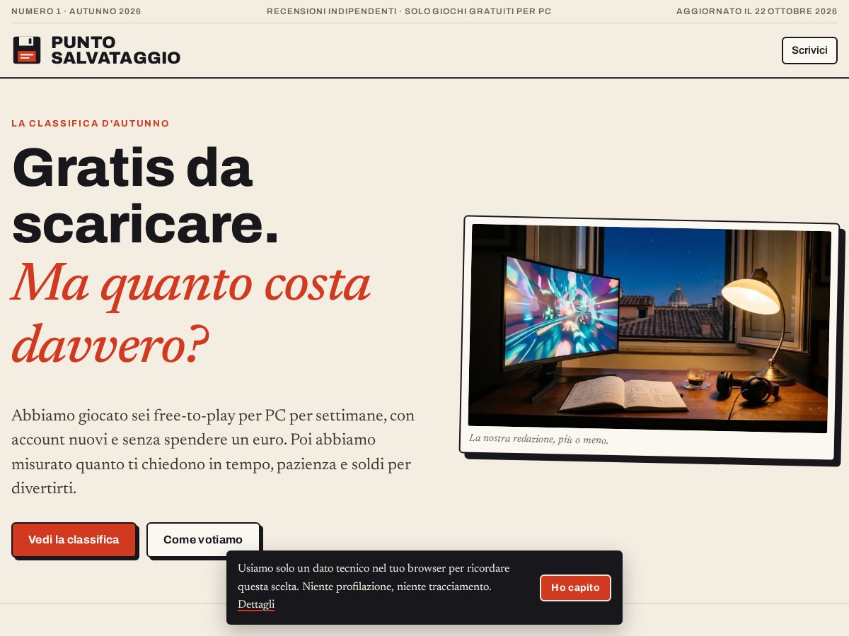 Landing-page snapshot of puntosalvataggio.com