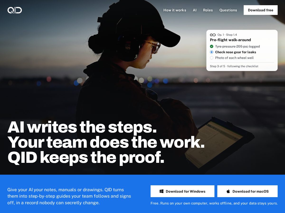 Landing-page snapshot of qid.network