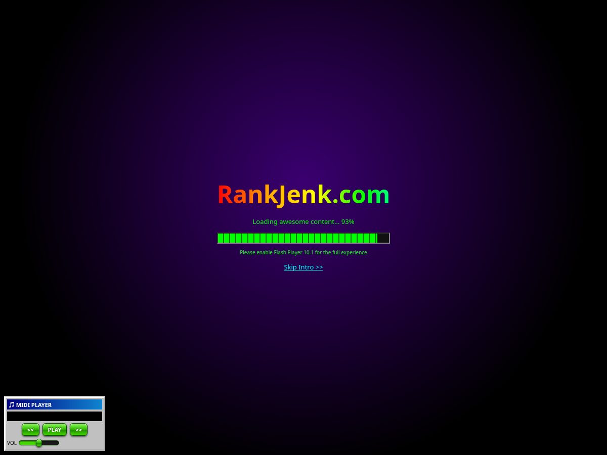 Landing-page snapshot of rankjenk.com