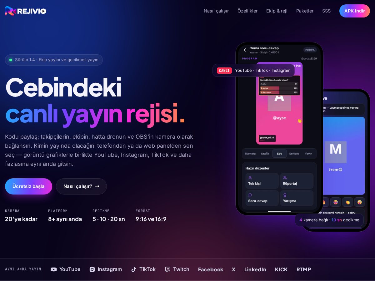 Landing-page snapshot of rejivio.com
