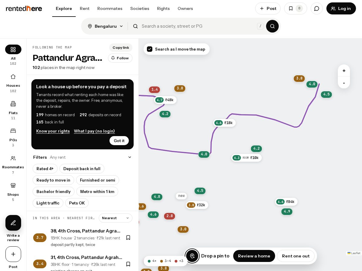 Landing-page snapshot of rentedhere.com
