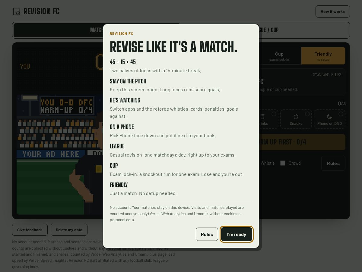 Landing-page snapshot of revisionfc.com