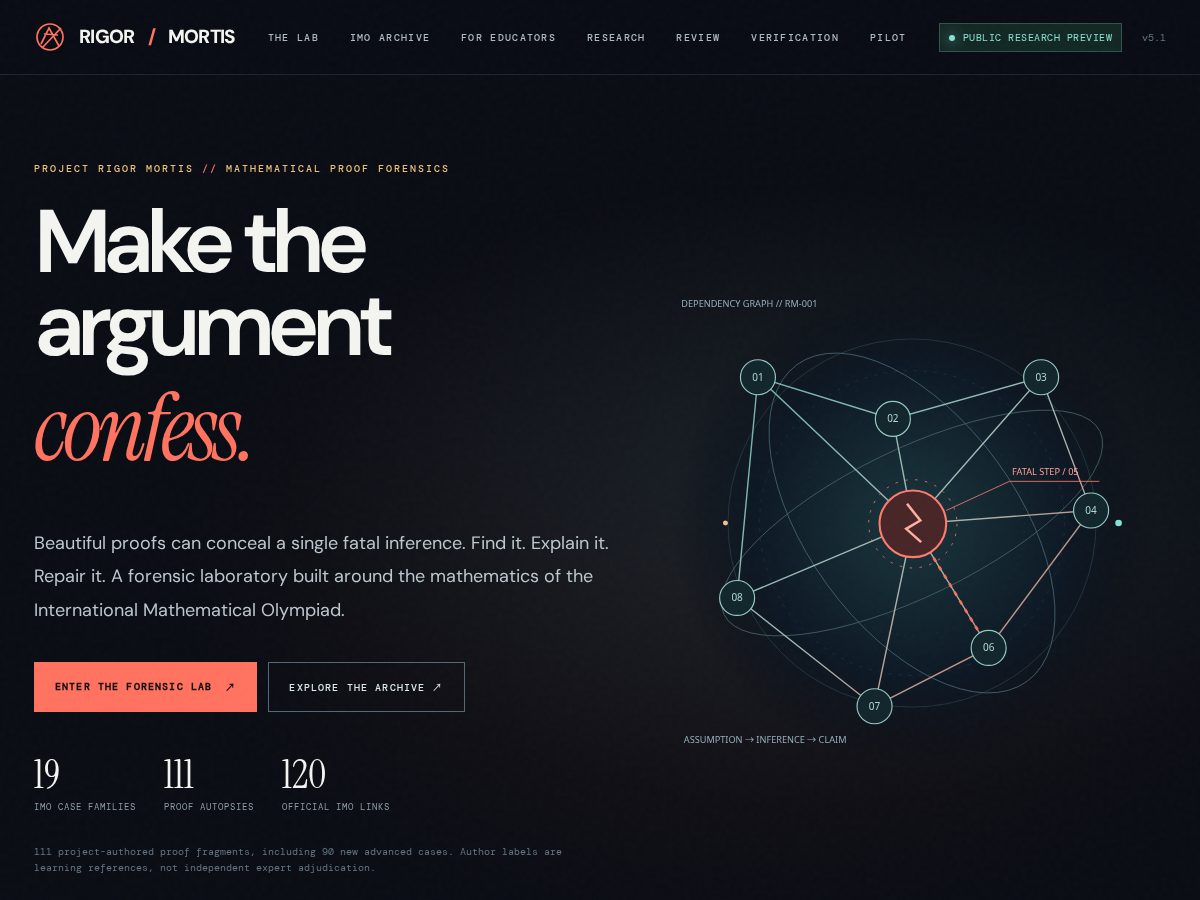 Landing-page snapshot of rigormortis.xyz