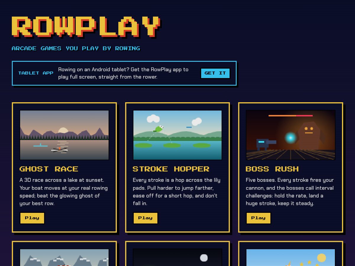 Landing-page snapshot of rowplay.net