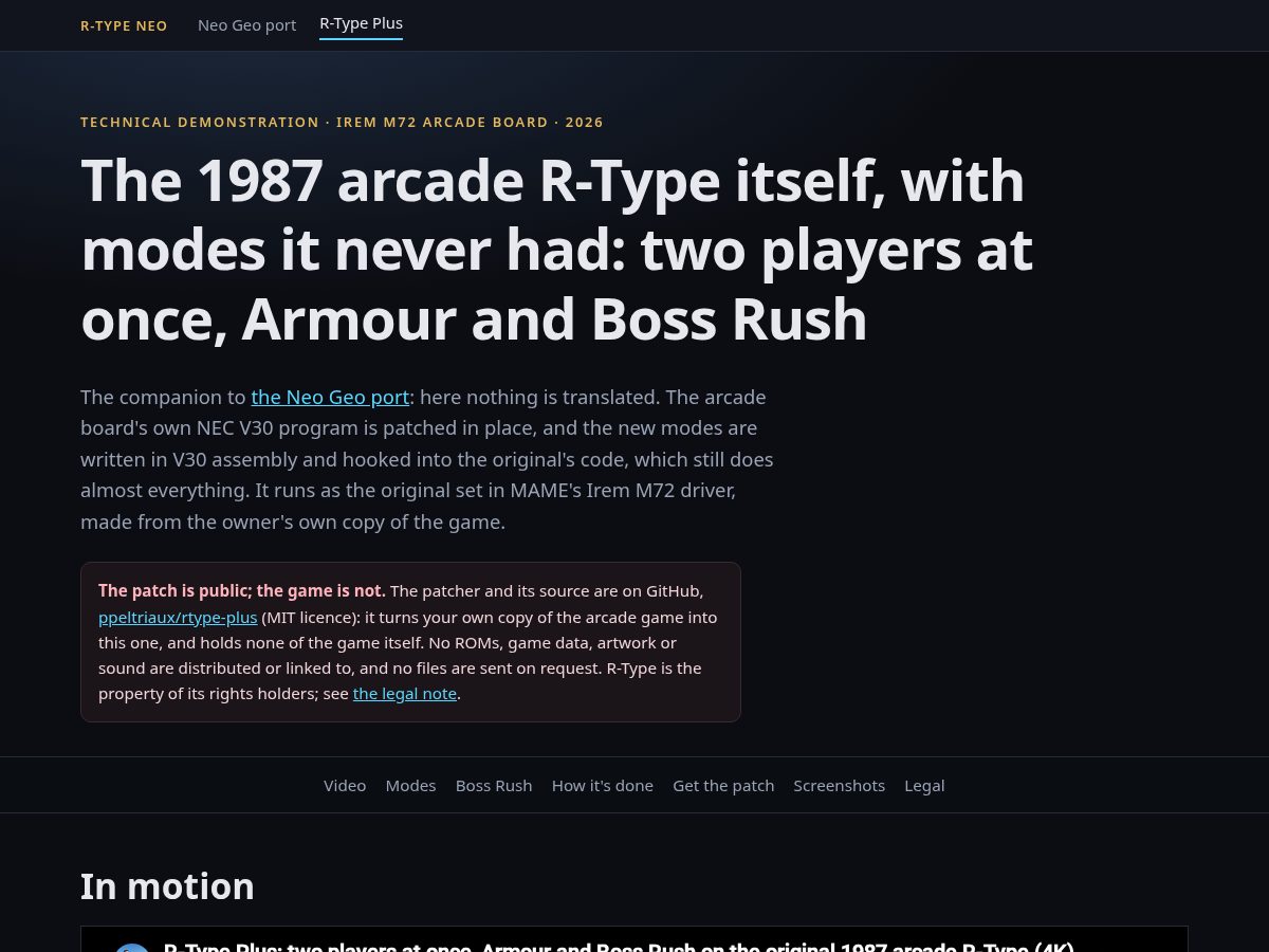 Landing-page snapshot of rtypeplus.com