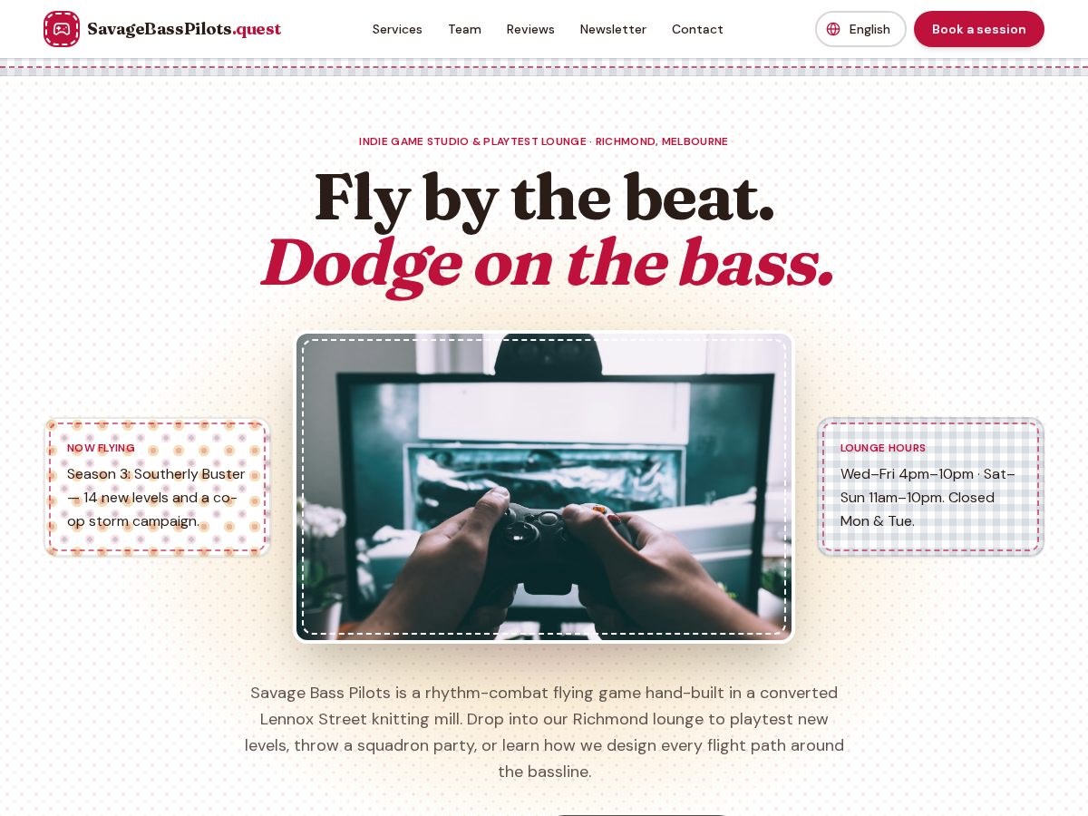 Landing-page snapshot of savagebasspilots.quest