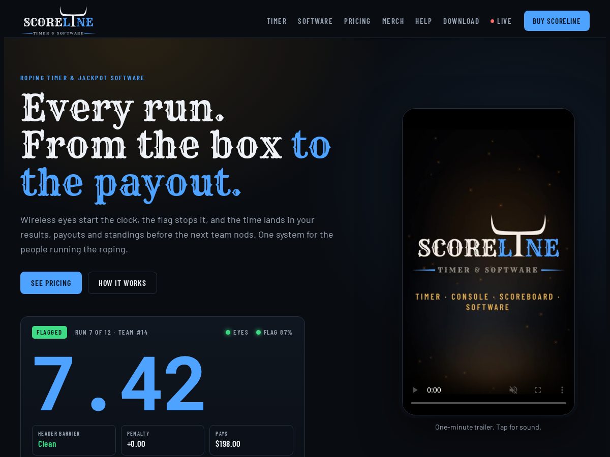 Landing-page snapshot of scorelinetimer.com