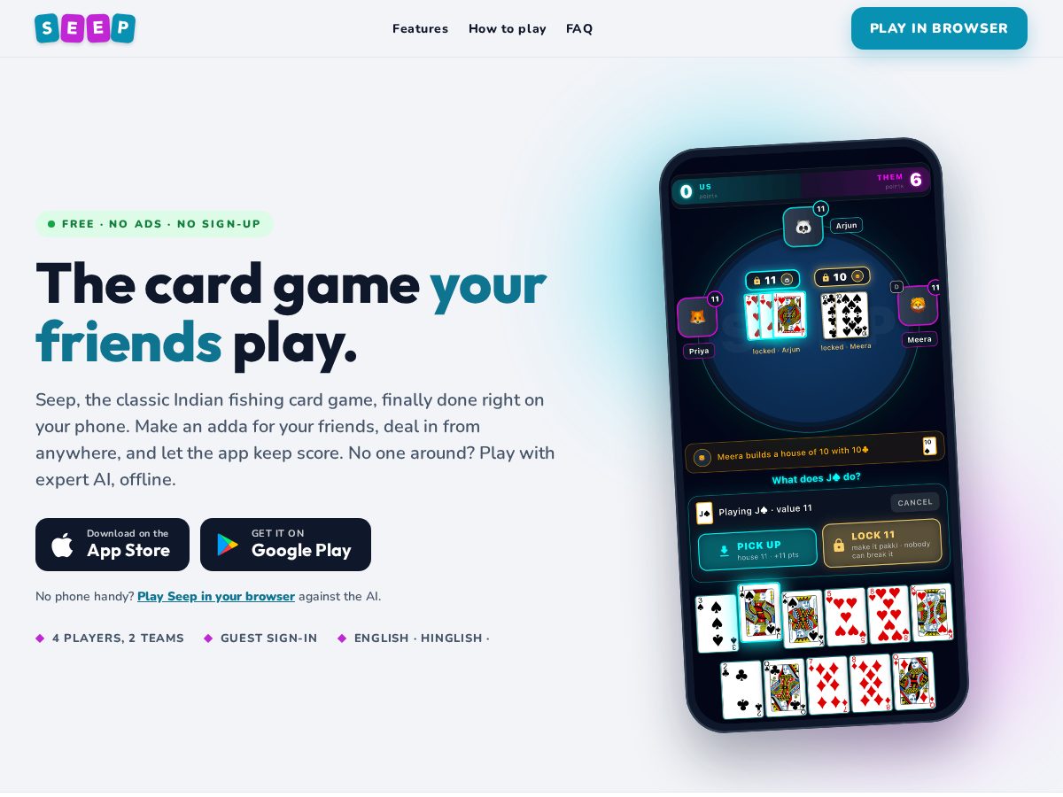 Landing-page snapshot of seep.club