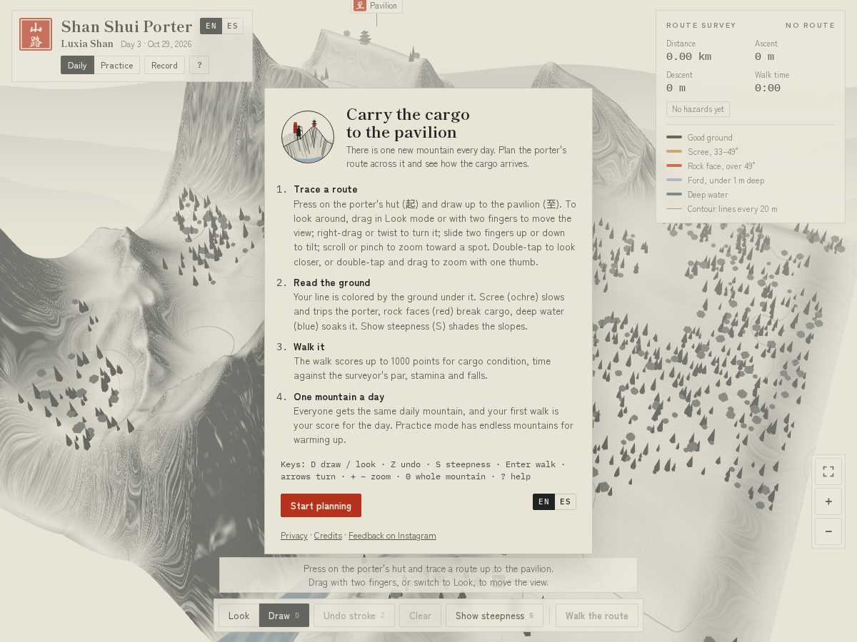 Landing-page snapshot of shanshuiporter.com
