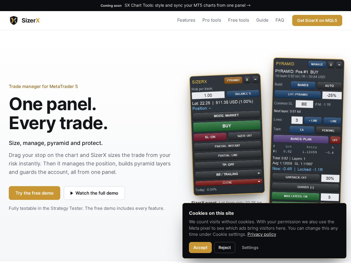 Landing-page snapshot of sizerx.app