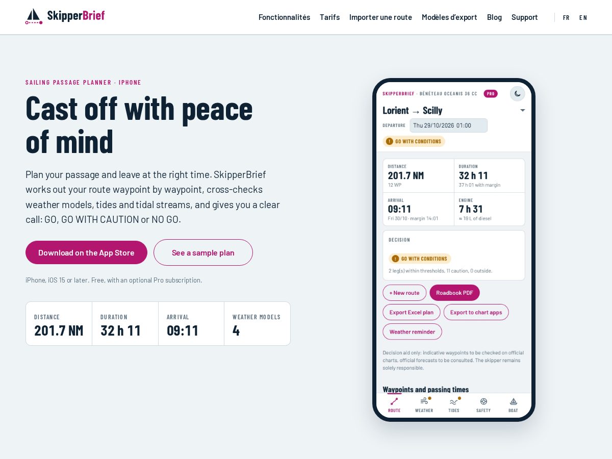 Landing-page snapshot of skipperbrief.com
