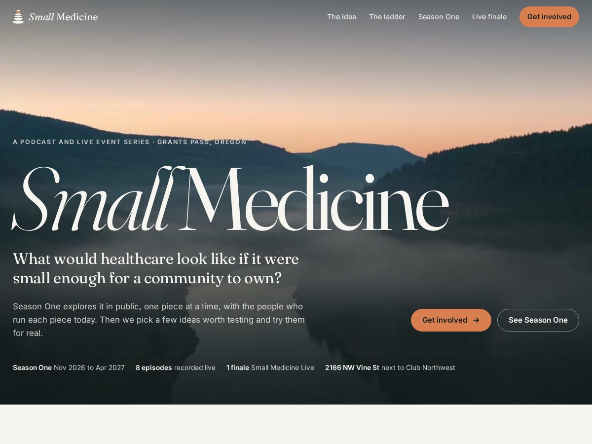 Landing-page snapshot of smallmedicine.org