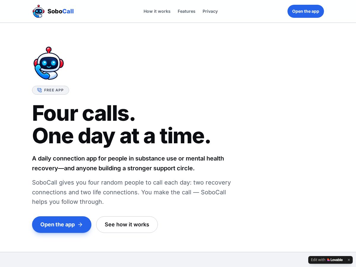 Landing-page snapshot of sobocall.net