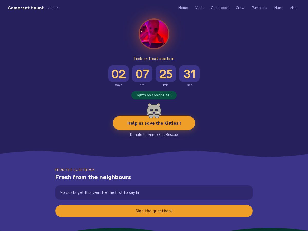 Landing-page snapshot of somersethaunt.app