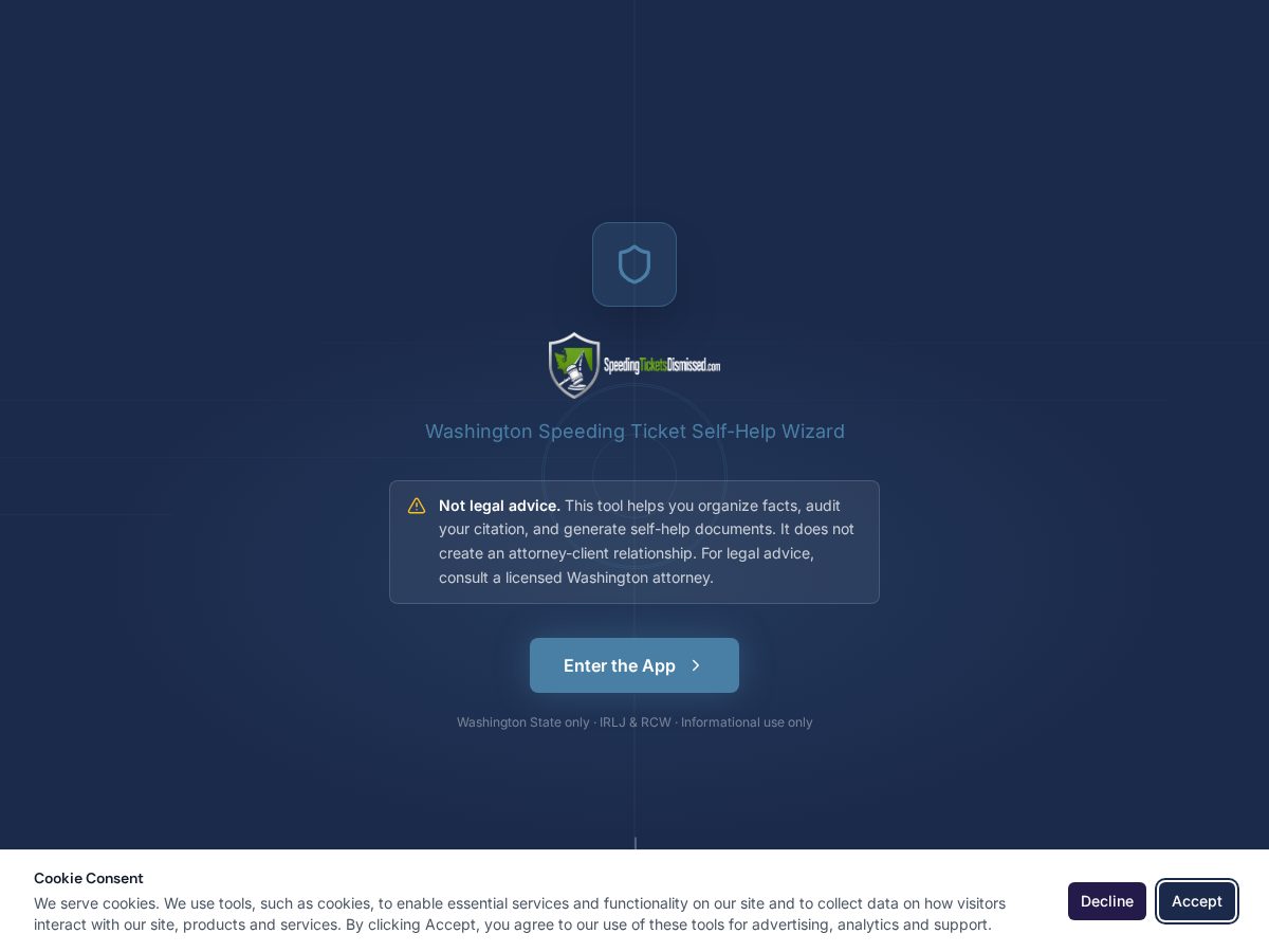 Landing-page snapshot of speedingticketsdismissed.com
