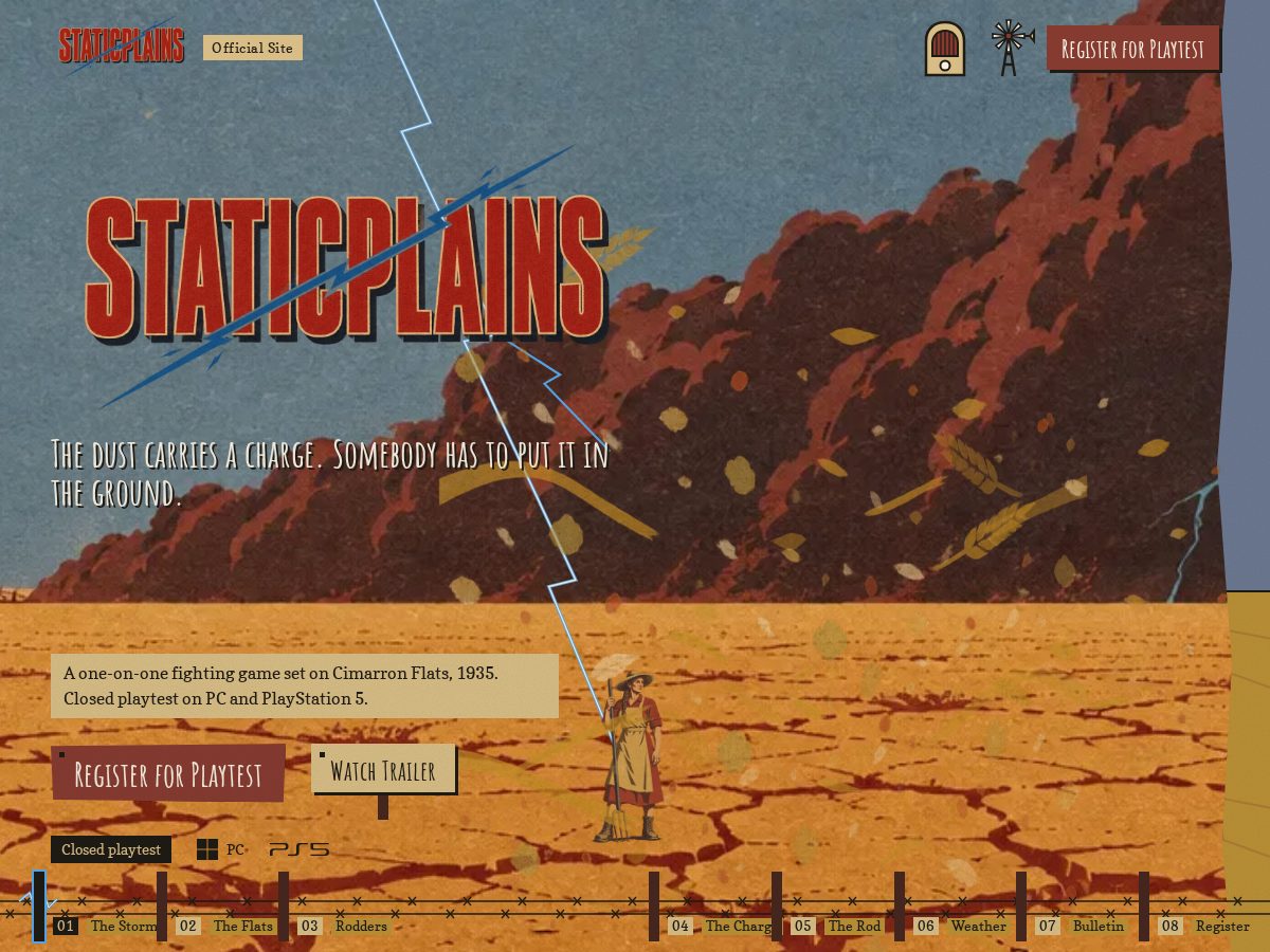 Landing-page snapshot of staticplains.com
