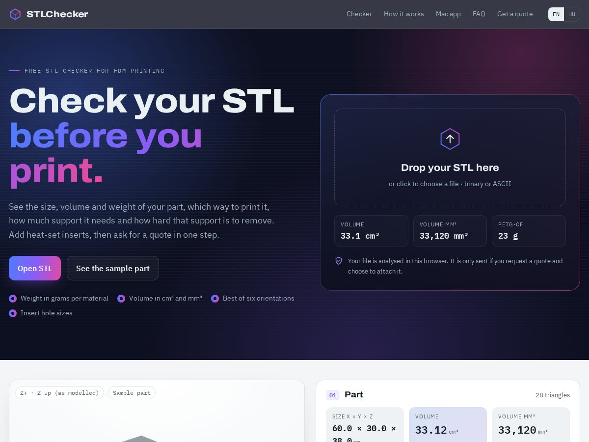 Landing-page snapshot of stlchecker.com