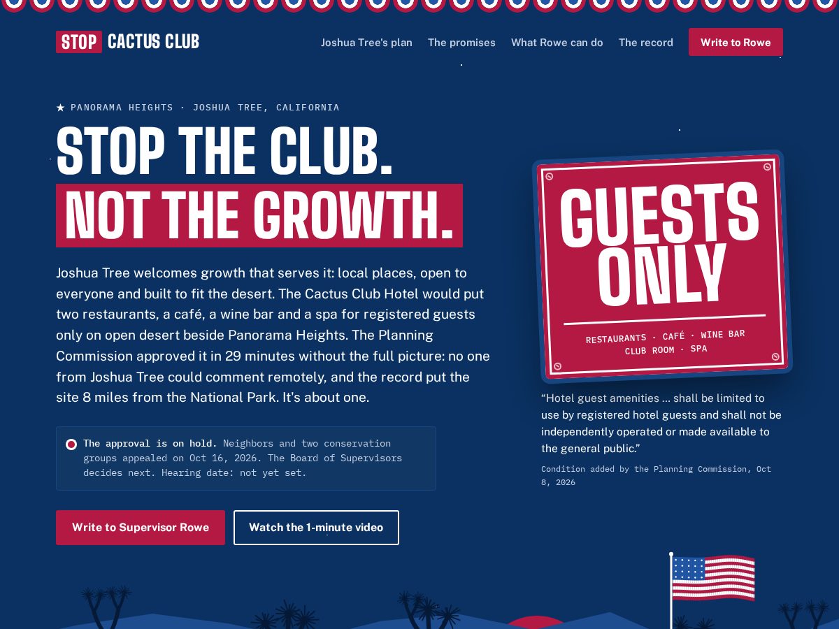 Landing-page snapshot of stopcactusclub.org