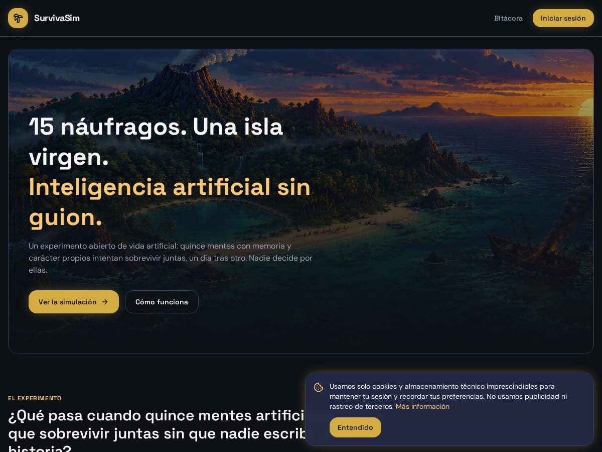 Landing-page snapshot of survivasim.com