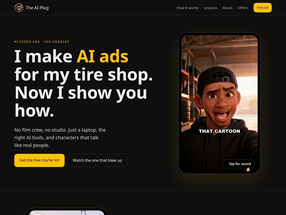 Landing-page snapshot of theartificialintelligenceplug.com