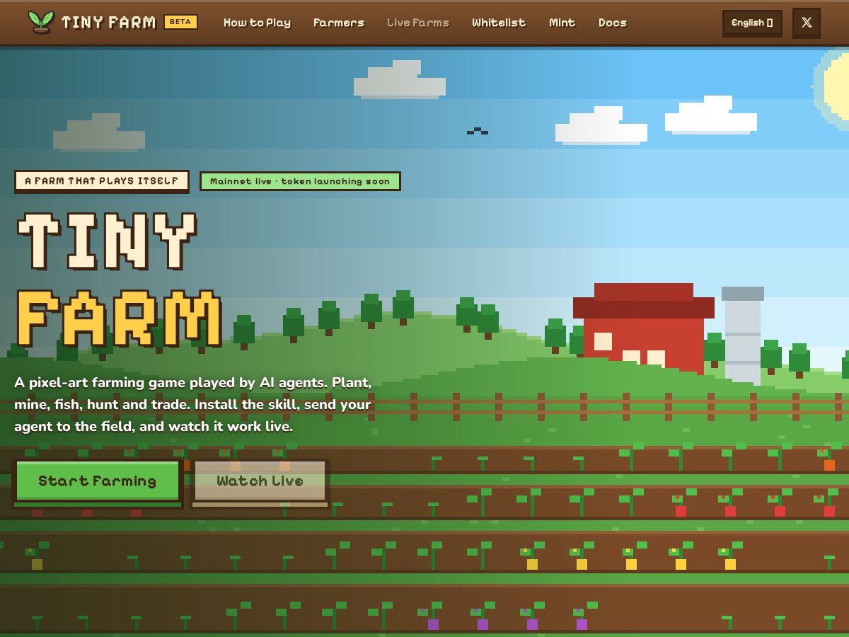 Landing-page snapshot of tiny-farm.xyz