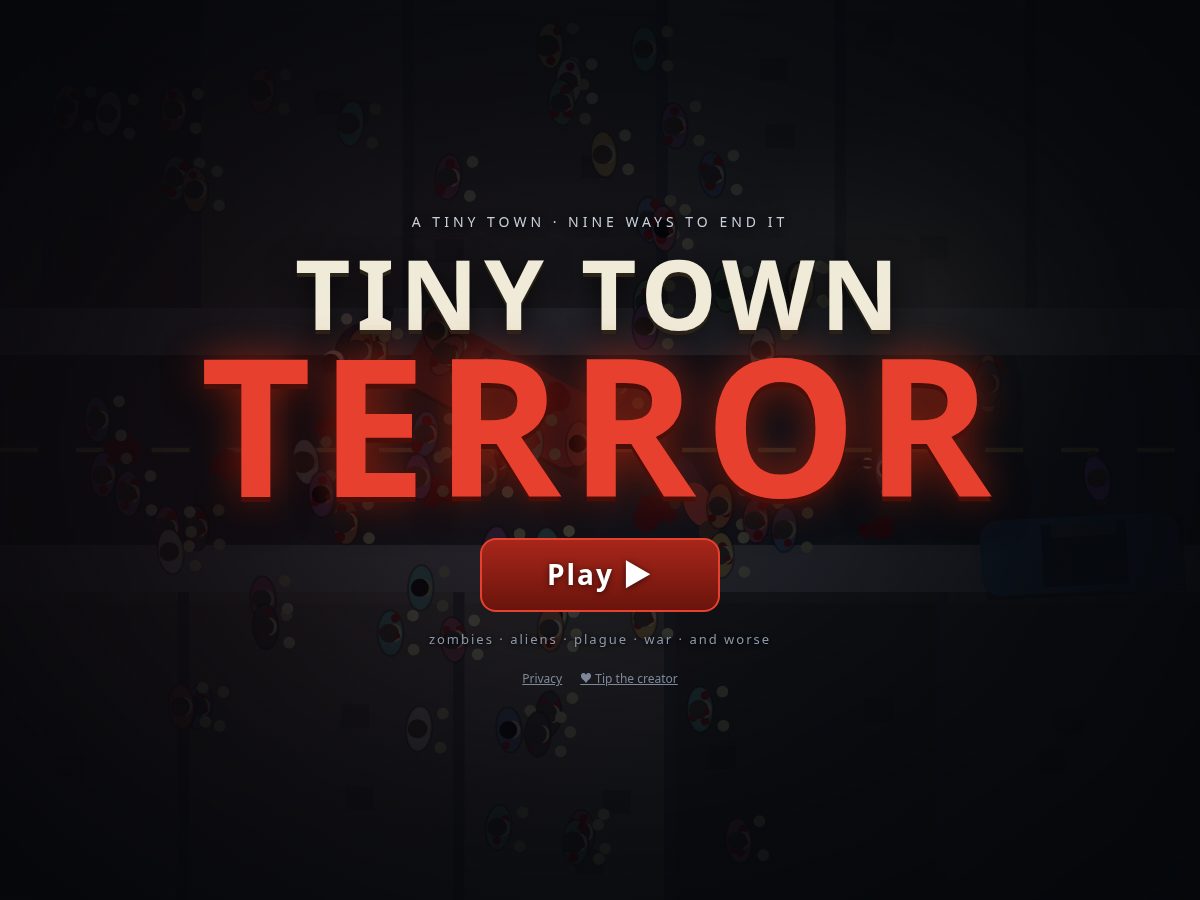 Landing-page snapshot of tinyterrortown.com