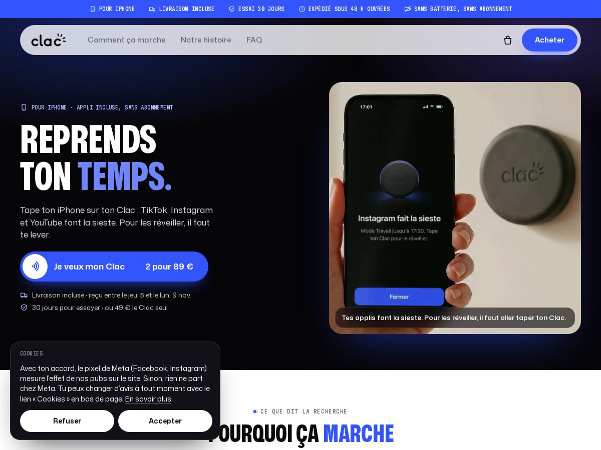 Landing-page snapshot of tonclac.com