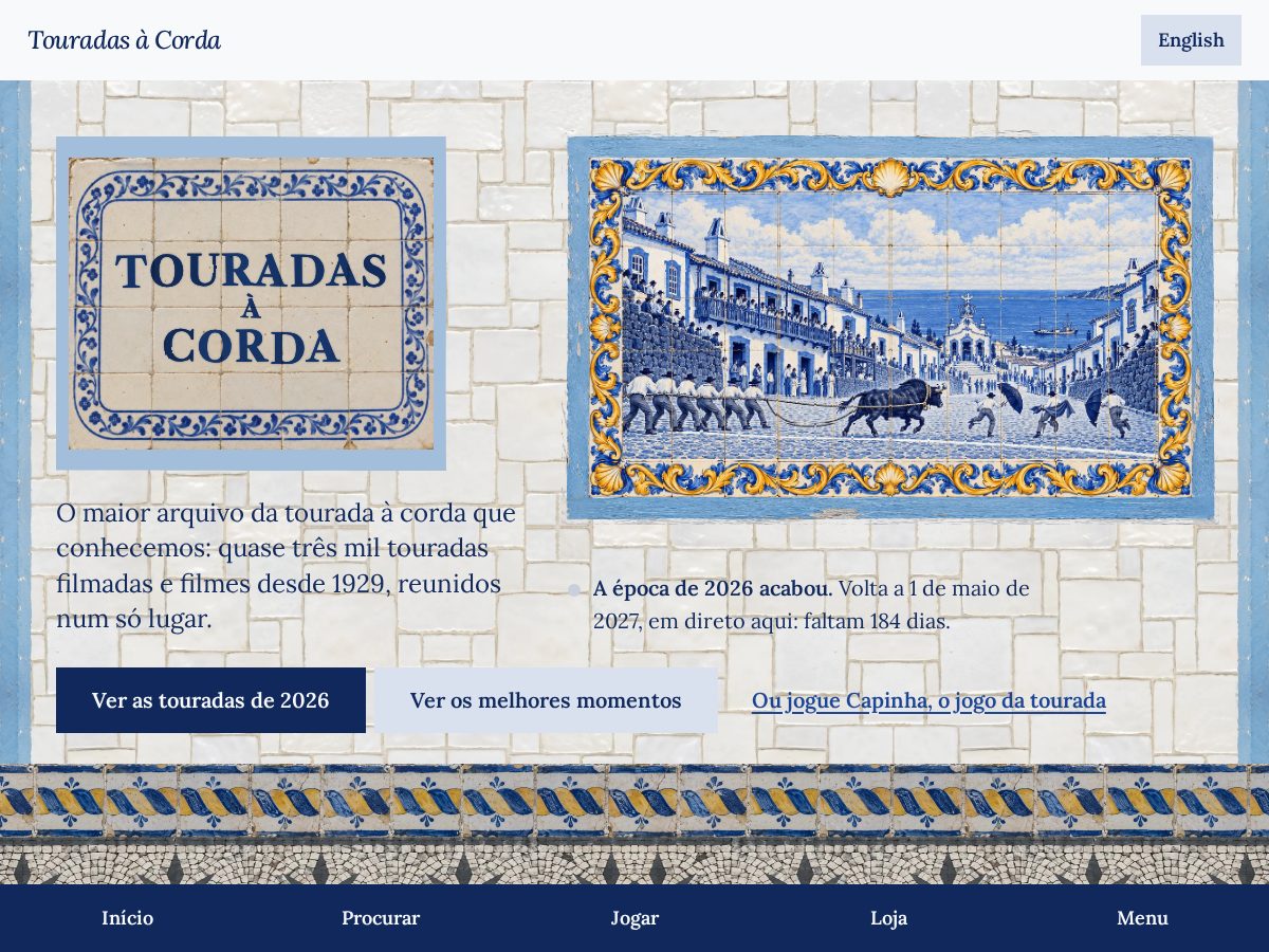 Landing-page snapshot of touradasacorda.com