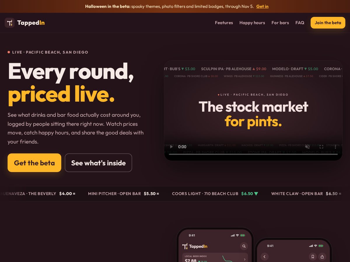 Landing-page snapshot of trytappedin.com