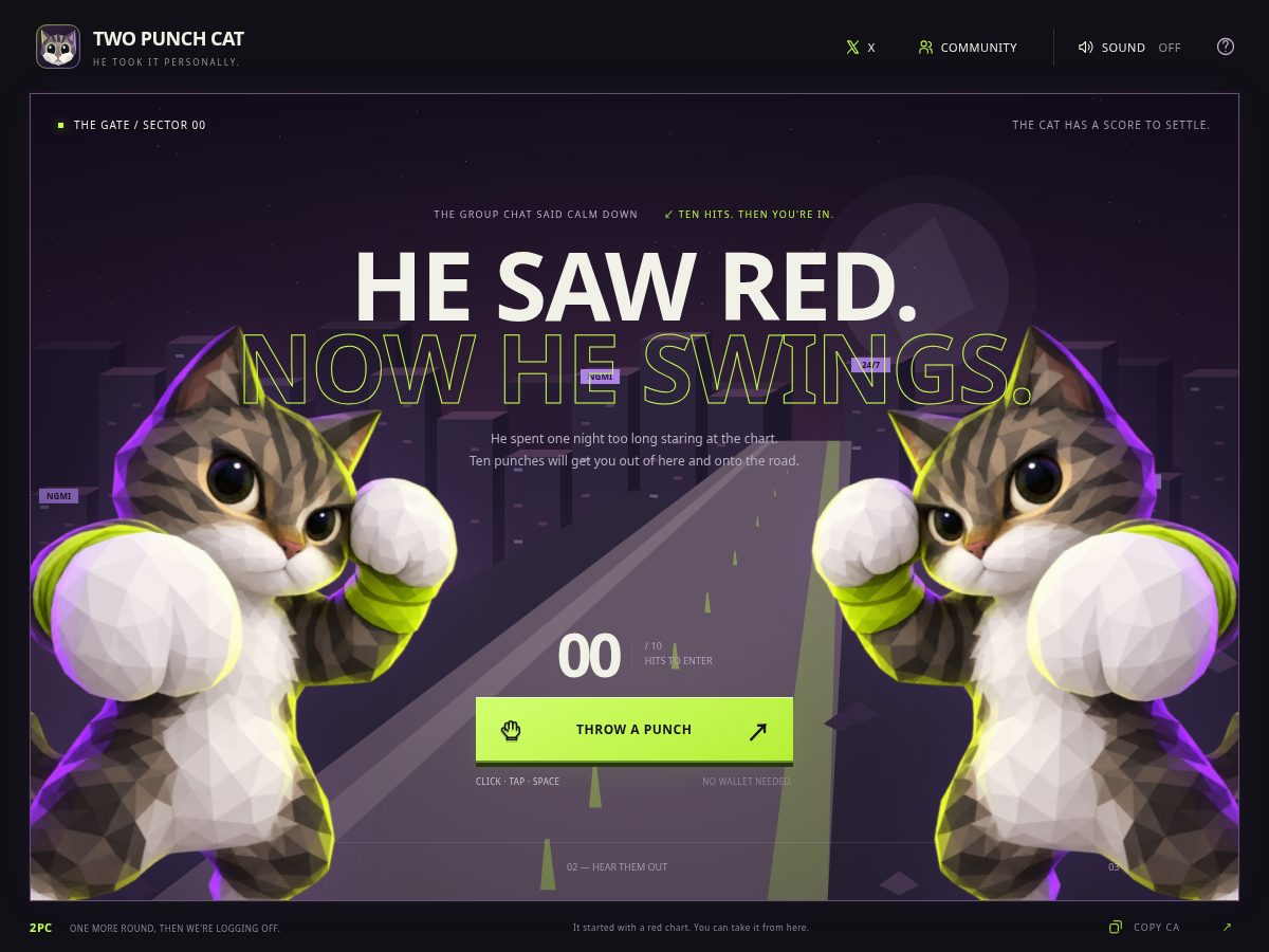 Landing-page snapshot of twopunchcat.top