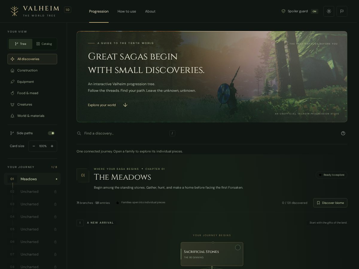Landing-page snapshot of valheimtree.com