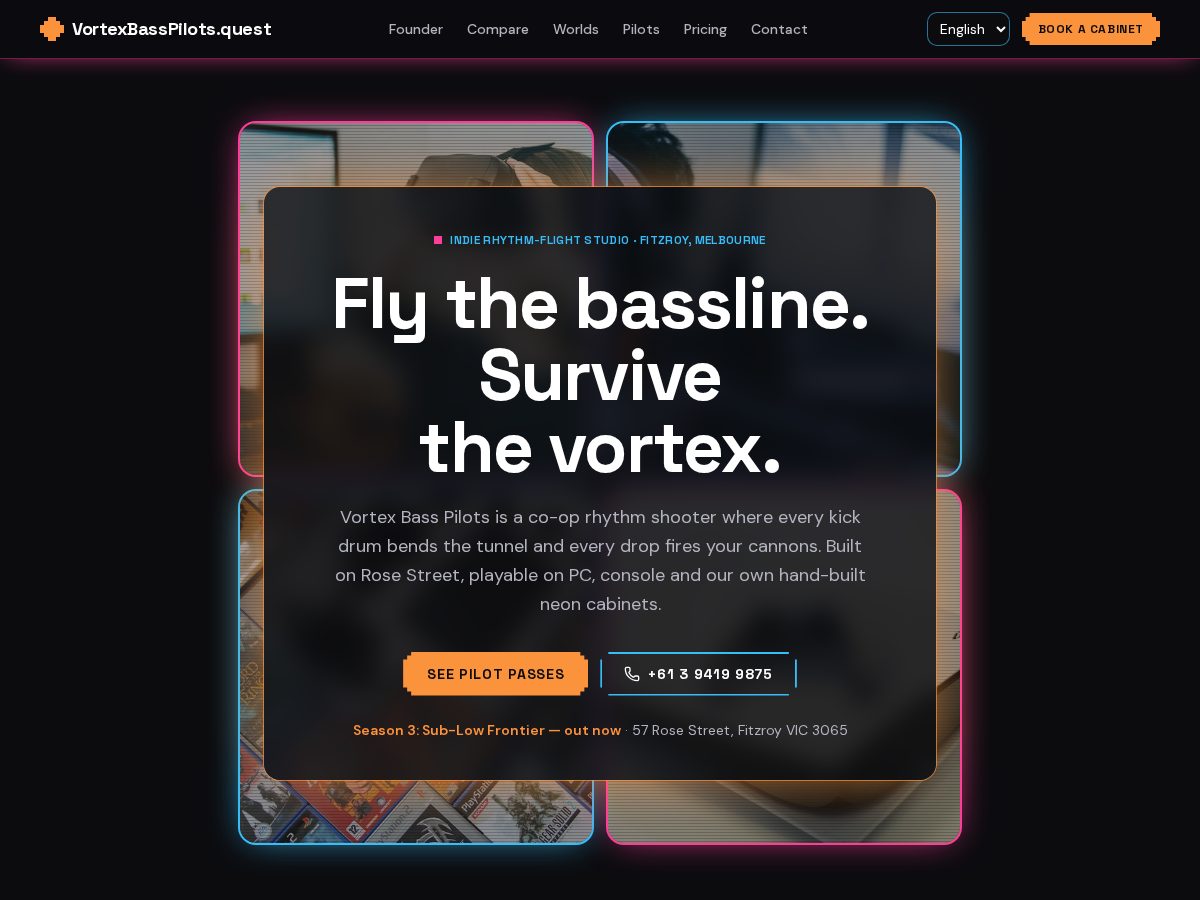 Landing-page snapshot of vortexbasspilots.quest